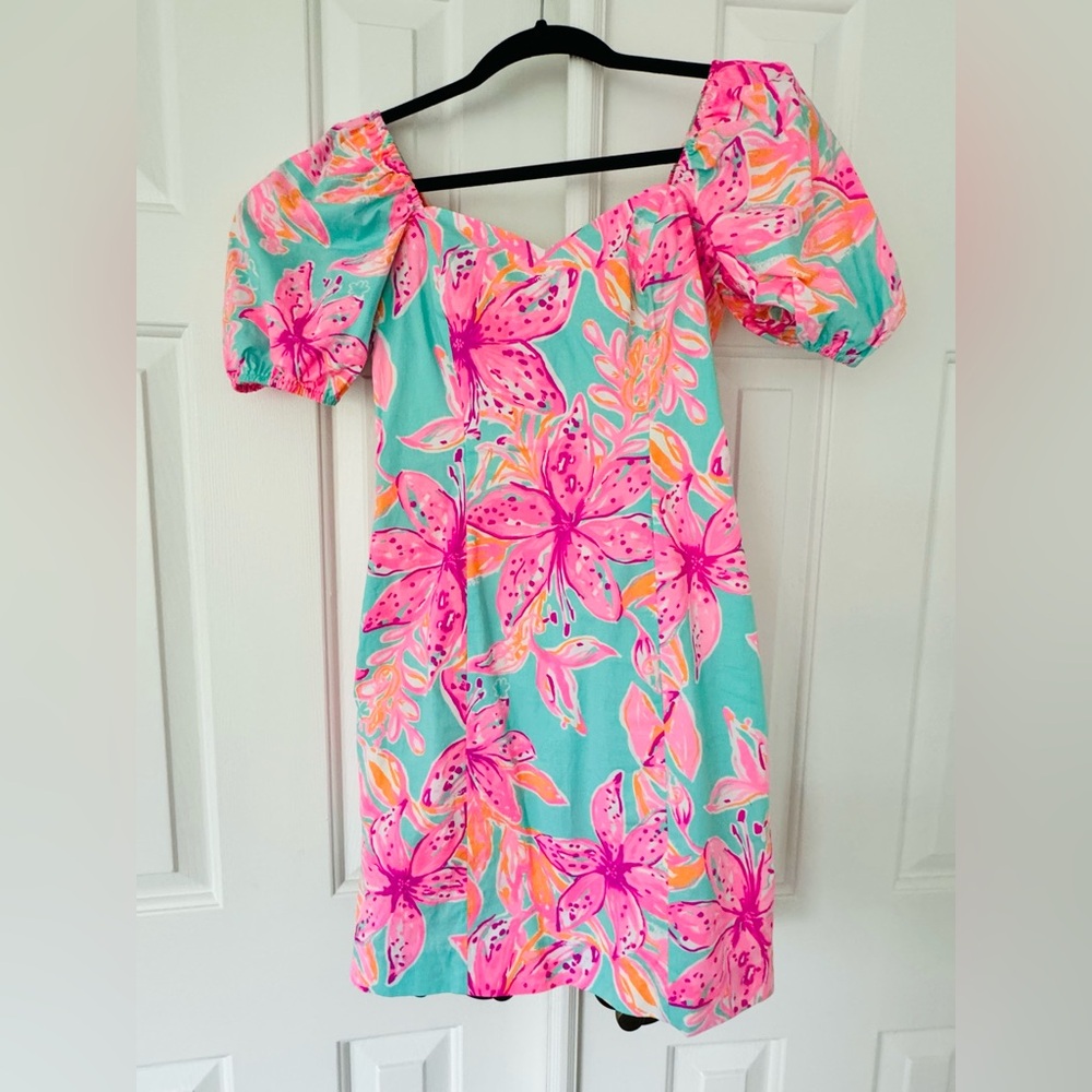 Lilly Pullitzer Floral Puff Sleeve Dress size 0